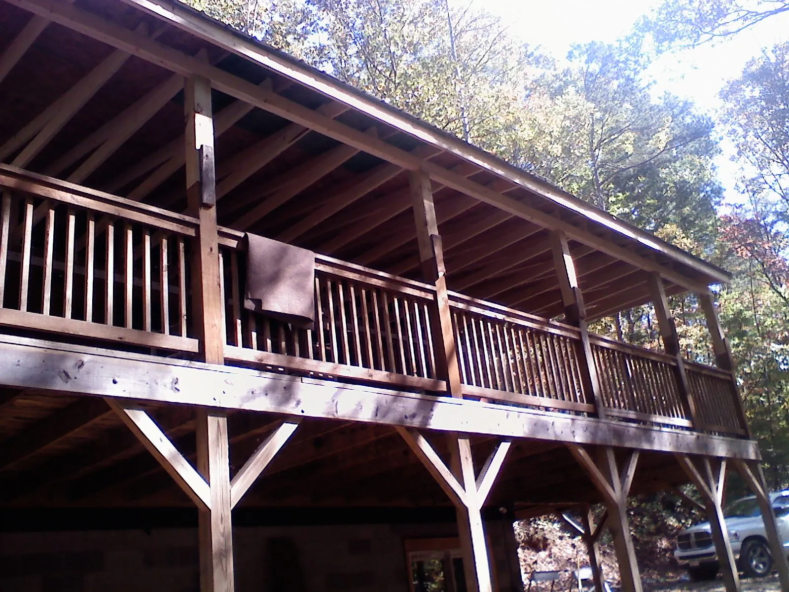 Timber framing under a new elevated porch and deck — Roof Leak Repair in Glen Gardner by Roofing Brothers
